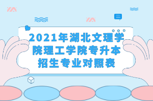 2021年湖北文理学院理工学院专升本招生专业对照表