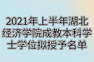 2021年上半年湖北经济学院成教本科学士学位拟授予名单
