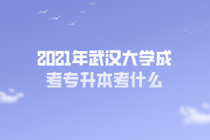 2021年武汉大学成考专升本考什么