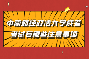 中南财经政法大学成考考试有哪些注意事项