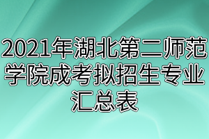 2021年湖北第二师范学院成考拟招生专业汇总表