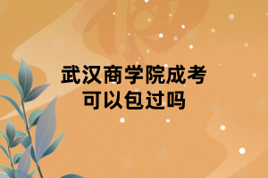 武汉商学院成考可以包过吗