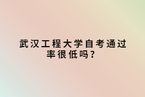 武汉工程大学自考通过率很低吗？