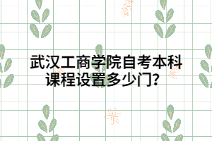 武汉工商学院自考本科课程设置多少门？