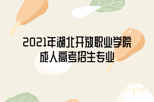 2021年湖北开放职业学院成人高考招生专业