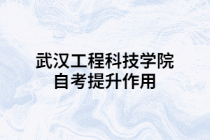 武汉工程科技学院自考提升作用