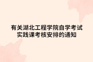 有关湖北工程学院自学考试实践课考核安排的通知