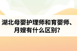 湖北母婴护理师和育婴师、月嫂有什么区别？