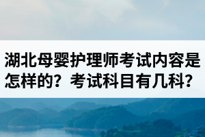 湖北母婴护理师考试内容是怎样的?母婴护理师考试科目有几科? 湖北母婴护理师考试内容是怎样的?母婴护理师考试科目有几科?