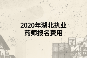 2020年湖北执业药师报名费用
