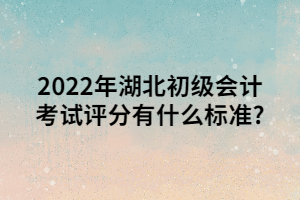 2022年湖北初级会计考试评分有什么标准_