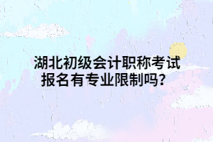 湖北初级会计职称考试报名有专业限制吗？