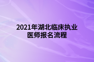 2021年湖北临床执业医师报名流程