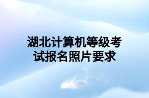 湖北计算机等级考试报名照片要求
