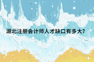 湖北注册会计师人才缺口有多大？
