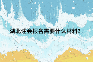 湖北注会报名需要什么材料？