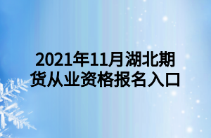 2021年11月湖北期货从业资格报名入口