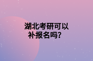 湖北考研可以补报名吗？