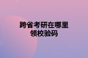 跨省考研在哪里领校验码