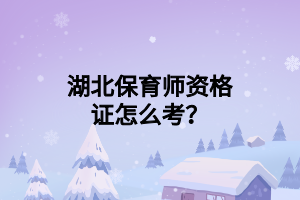 湖北保育师资格证怎么考？