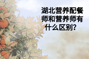 湖北营养配餐师和营养师有什么区别? 湖北营养配餐师和营养师有什么区别?