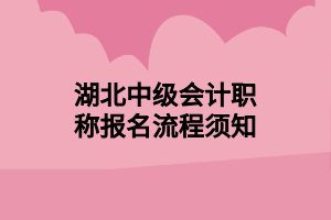 湖北中级会计职称报名流程须知