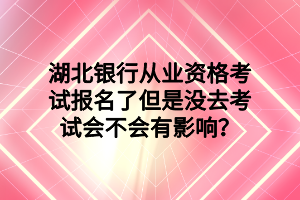 湖北银行从业资格考试报名了但是没去考试会不会有影响？