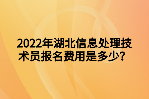 2022年湖北信息处理技术员报名费用是多少？
