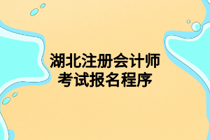 湖北注册会计师考试报名程序