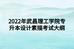 2022年武昌理工学院专升本设计素描考试大纲