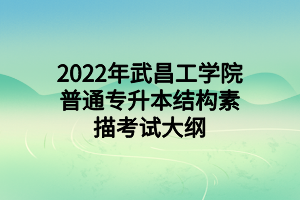 2022年武昌工学院普通专升本结构素描考试大纲