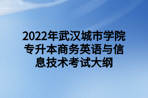 2022年武汉城市学院专升本商务英语与信息技术考试大纲