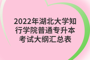 2022年湖北大学知行学院普通专升本考试大纲汇总表