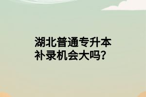 湖北普通专升本补录机会大吗？