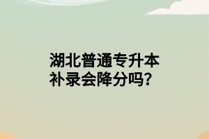湖北普通专升本补录会降分吗？