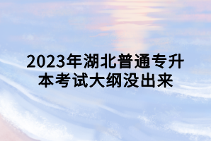 2023年湖北普通专升本考试大纲没出来
